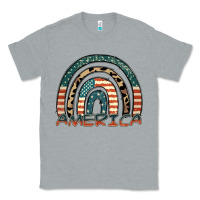 Heather Grey America rainbow Classic Tee - FaDigitalArtStudio