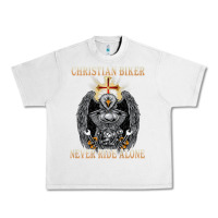 Lunar Rock jesus christian biker never ride alone Urban Heavy Tee - ArtMosaic