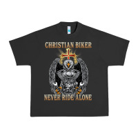 Pigment Black jesus christian biker never ride alone Urban Heavy Tee - ArtMosaic