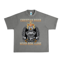 Tornado jesus christian biker never ride alone Urban Heavy Tee - ArtMosaic
