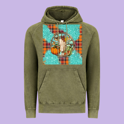 Fall Bull Skull Vintage Hoodie Designed By Barkaloodesign