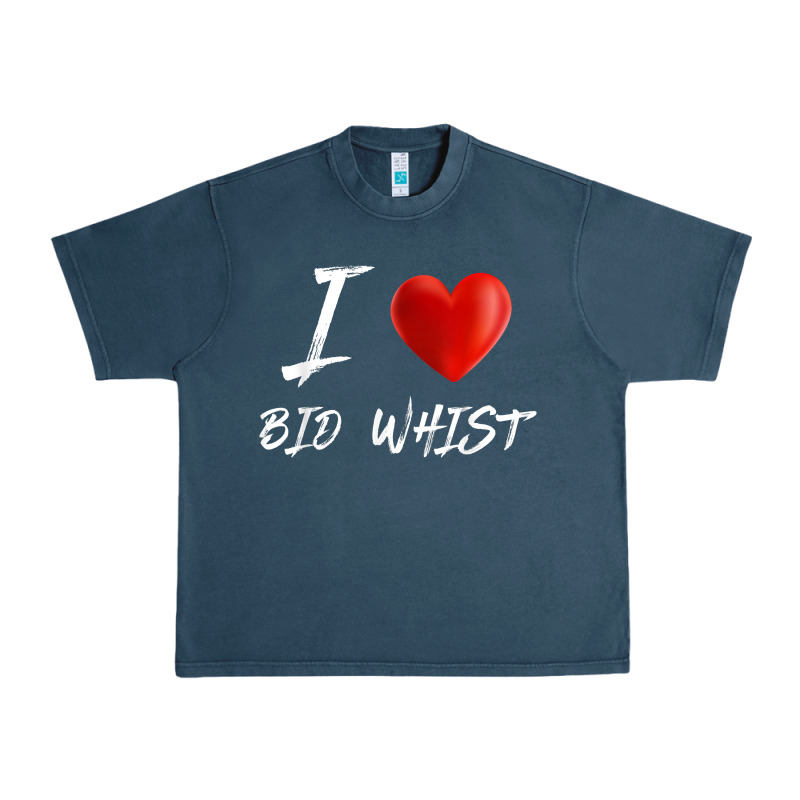 I Love Heart Bid Whist Card Game T Shirt Urban Heavy Tee by ArtMosaic | Teevron