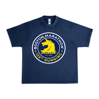 Navy boston marathon Urban Heavy Tee - ArtMosaic