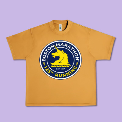 Boston Marathon Urban Heavy Tee Designed By Artmosaic