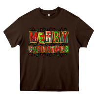 Chocolate Brown merry christmas Heavy Core Tee - FaDigitalArtStudio