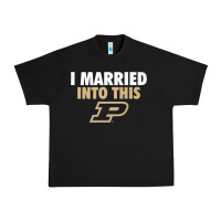 Black Purdue Boilermakers Married Into This - Apparel Urban Heavy Tee - ArtMosaic