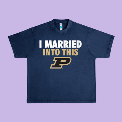 Purdue Boilermakers Married Into This - Apparel Urban Heavy Tee Designed By Artmosaic
