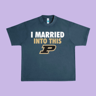 Purdue Boilermakers Married Into This - Apparel Urban Heavy Tee Designed By Artmosaic