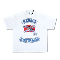 White rebel MC supporter Urban Heavy Tee - ArtMosaic