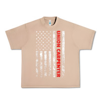 Burro Union Carpenter With A Vintage American Flag For Fans Urban Heavy Tee - ArtMosaic