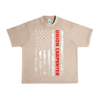 French Oak Union Carpenter With A Vintage American Flag For Fans Urban Heavy Tee - ArtMosaic
