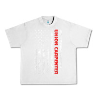 Lunar Rock Union Carpenter With A Vintage American Flag For Fans Urban Heavy Tee - ArtMosaic