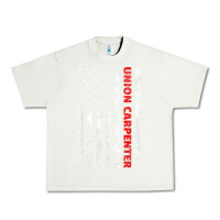 Pistachio Union Carpenter With A Vintage American Flag For Fans Urban Heavy Tee - ArtMosaic