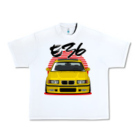 White Yellow E36 Urban Heavy Tee - ArtMosaic
