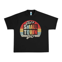 Black Limited Edition Retro Vintage Just A Small Town Girl Urban Heavy Tee - ArtMosaic