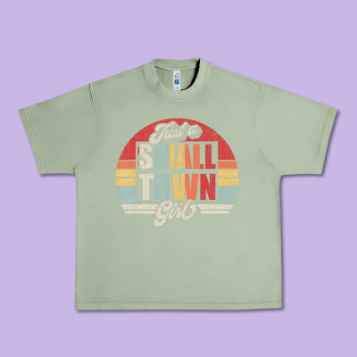 Limited Edition Retro Vintage Just A Small Town Girl Urban Heavy Tee Designed By Artmosaic