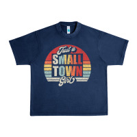 Navy Limited Edition Retro Vintage Just A Small Town Girl Urban Heavy Tee - ArtMosaic