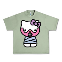 Oil Green hell kitty cute devil Urban Heavy Tee - ArtMosaic