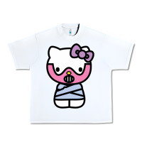 White hell kitty cute devil Urban Heavy Tee - ArtMosaic
