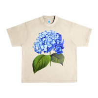 Sandshell Blue  hydrangea Urban Heavy Tee - ArtMosaic