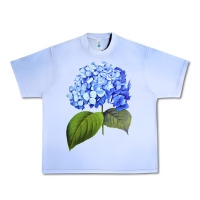 Grape Ice Blue  hydrangea Urban Heavy Tee - ArtMosaic