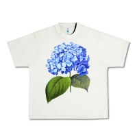 Pistachio Blue  hydrangea Urban Heavy Tee - ArtMosaic