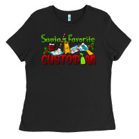 Black Santa's Favorite Custodian Ladies Tee - LillyAllenDesigns
