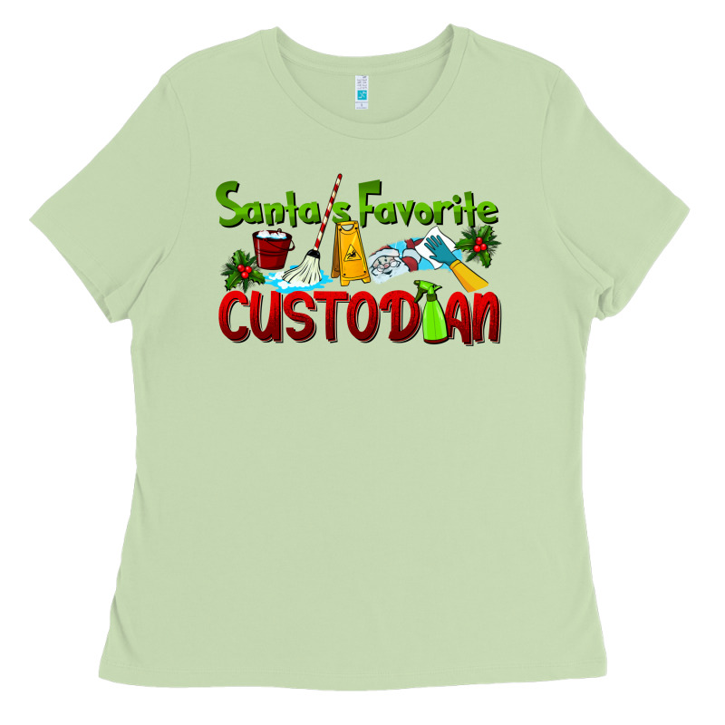 Santa's Favorite Custodian Ladies Tee by LillyAllenDesigns | Teevron