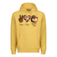 Antique Gold Peace Love Guinea Pigs Premium Hoodie - Jasminsmagicworld
