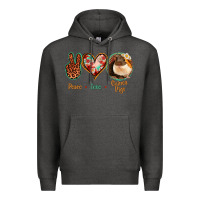 Charcoal Heather Peace Love Guinea Pigs Premium Hoodie - Jasminsmagicworld
