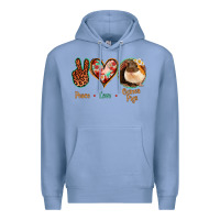 Colony Blue Peace Love Guinea Pigs Premium Hoodie - Jasminsmagicworld