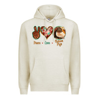 Oatmeal Heather Peace Love Guinea Pigs Premium Hoodie - Jasminsmagicworld