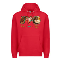 Red Peace Love Guinea Pigs Premium Hoodie - Jasminsmagicworld