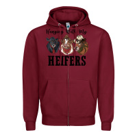Burgundy hanging with my heifers Zipper Hoodie - RanaPortraitStore