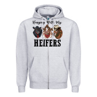 Heather Grey hanging with my heifers Zipper Hoodie - RanaPortraitStore