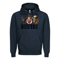 Navy hanging with my heifers Zipper Hoodie - RanaPortraitStore