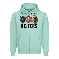 Seafoam hanging with my heifers Zipper Hoodie - RanaPortraitStore