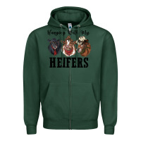 Sports Green hanging with my heifers Zipper Hoodie - RanaPortraitStore