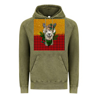 Vintage Olive christmas alpacas Vintage Hoodie - BarkalooDesign