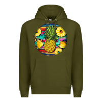 Army Green pineapple leopard Premium Hoodie - BarkalooDesign