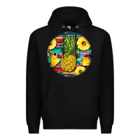 Black pineapple leopard Premium Hoodie - BarkalooDesign