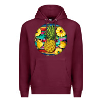 Burgundy pineapple leopard Premium Hoodie - BarkalooDesign