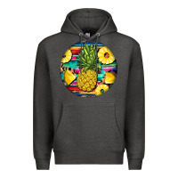 Charcoal Heather pineapple leopard Premium Hoodie - BarkalooDesign