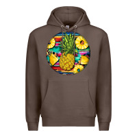 Coffee pineapple leopard Premium Hoodie - BarkalooDesign
