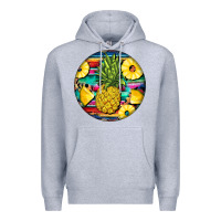 Heather Grey pineapple leopard Premium Hoodie - BarkalooDesign