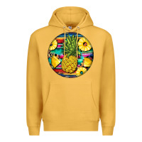 Mustard pineapple leopard Premium Hoodie - BarkalooDesign