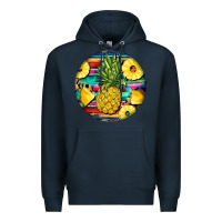 Navy pineapple leopard Premium Hoodie - BarkalooDesign