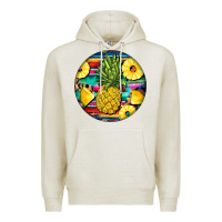 Oatmeal Heather pineapple leopard Premium Hoodie - BarkalooDesign