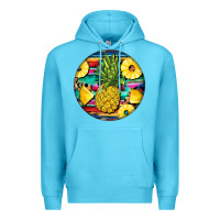 Ocean Blue pineapple leopard Premium Hoodie - BarkalooDesign