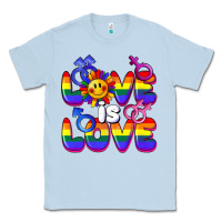Dusty Blue Love is love Classic Tee - FaDigitalArtStudio